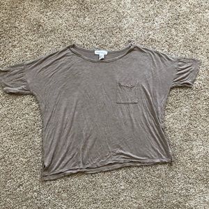 Forever 21 Tan Short Sleeve Top with front Pocket